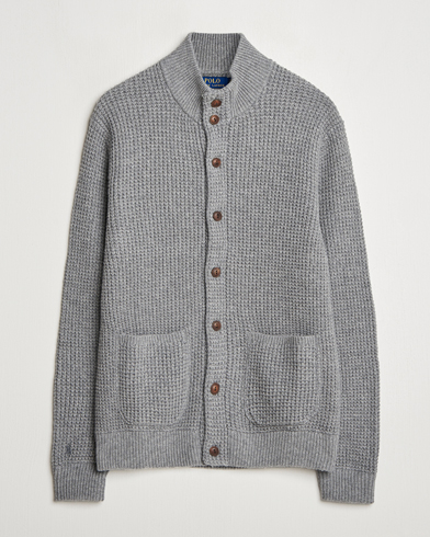 Men | Business & Beyond - Casual | Polo Ralph Lauren | Cotton/Wool Button Cardigan Fawn Grey Heather