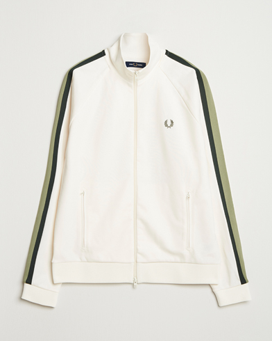 Fred Perry Two Colored Taped Track Jacket Light Ecru – White