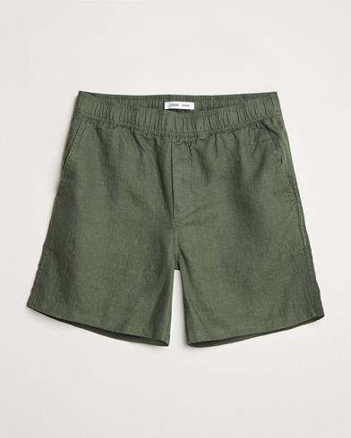 Men | Business & Beyond - Casual | Samsøe Samsøe | Jabari Linen Drawstring Shorts Climbing Ivy