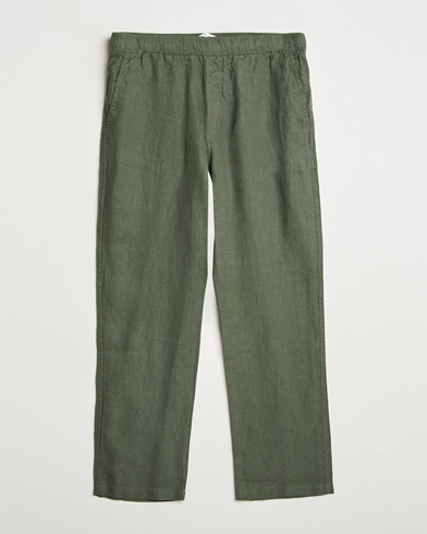 Men | Business & Beyond - Casual | Samsøe Samsøe | Jabari Linen Drawstring Trousers Climbing Ivy