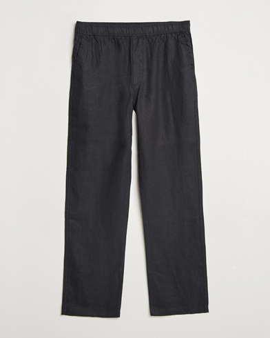 Men | Business & Beyond - Casual | Samsøe Samsøe | Jabari Linen Drawstring Trousers Black