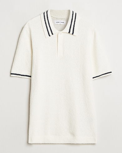 Samsøe Samsøe Pedro Tipped Knitted Polo Clear Cream – White