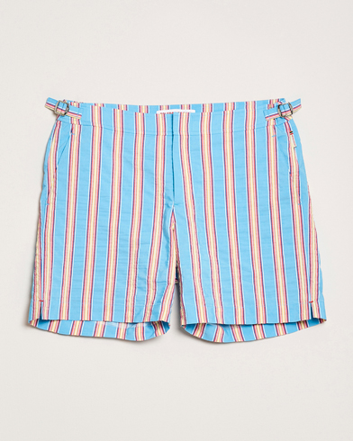 Men | Swimwear | Orlebar Brown | Bulldog Deckchair Stripe Swimshorts Blue Multi