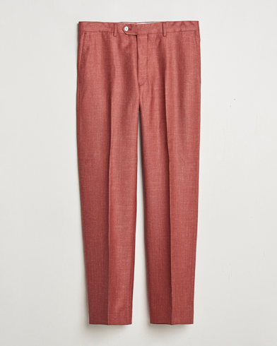 Men | Suit Trousers | Oscar Jacobson | Del S Wool/Silk/Linen Trousers Red
