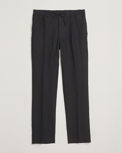 Men | Trousers | J.Lindeberg | Soren Drape Linen Pants Black