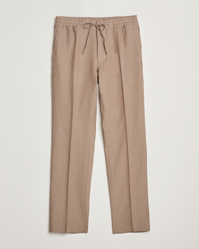 Men | Trousers | J.Lindeberg | Soren Drape Linen Pants Nutmeg