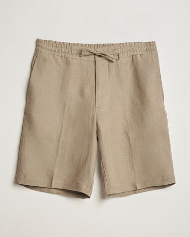 J.Lindeberg Brady Drape Linen Shorts Nutmeg – Brown