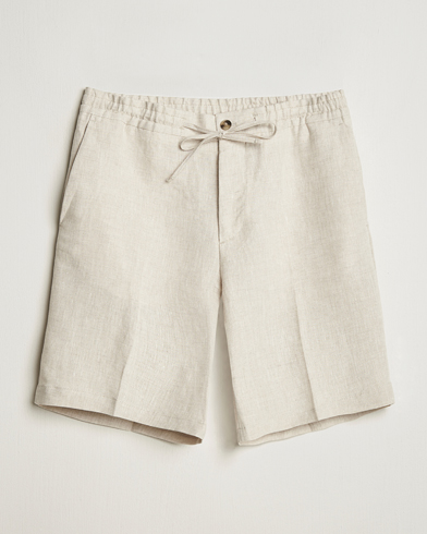 Men | Shorts | J.Lindeberg | Brady Drape Linen Shorts Moonbeam