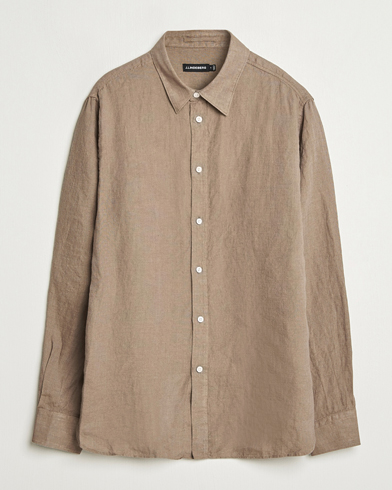 J.Lindeberg Linen Melange Shirt Nutmeg – Brown