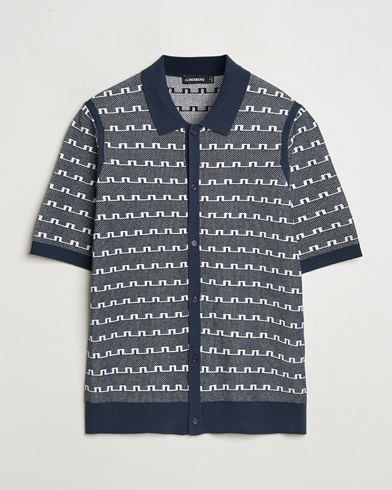 J.Lindeberg Rolando Logo Jacquard Polo Navy – Blue