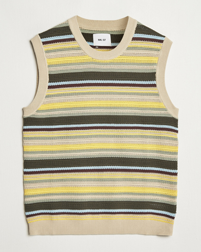 NN07 Huxley Knitted Striped Vest Multi – Multi-colour