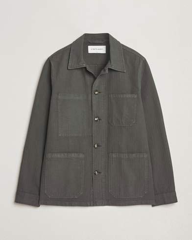 A Day's March Herringbone Overshirt Olive – Green