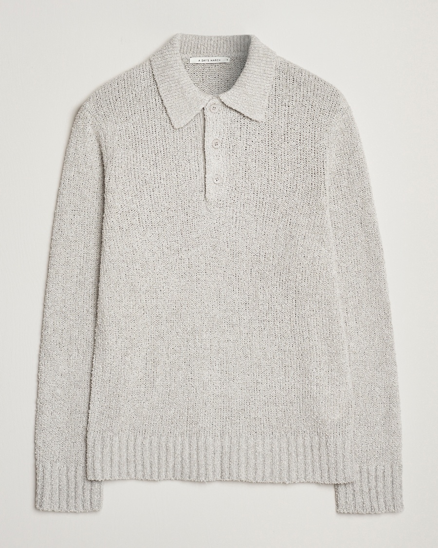 Men | A Day's March | A Day's March | Dover Structured Polo Light Grey