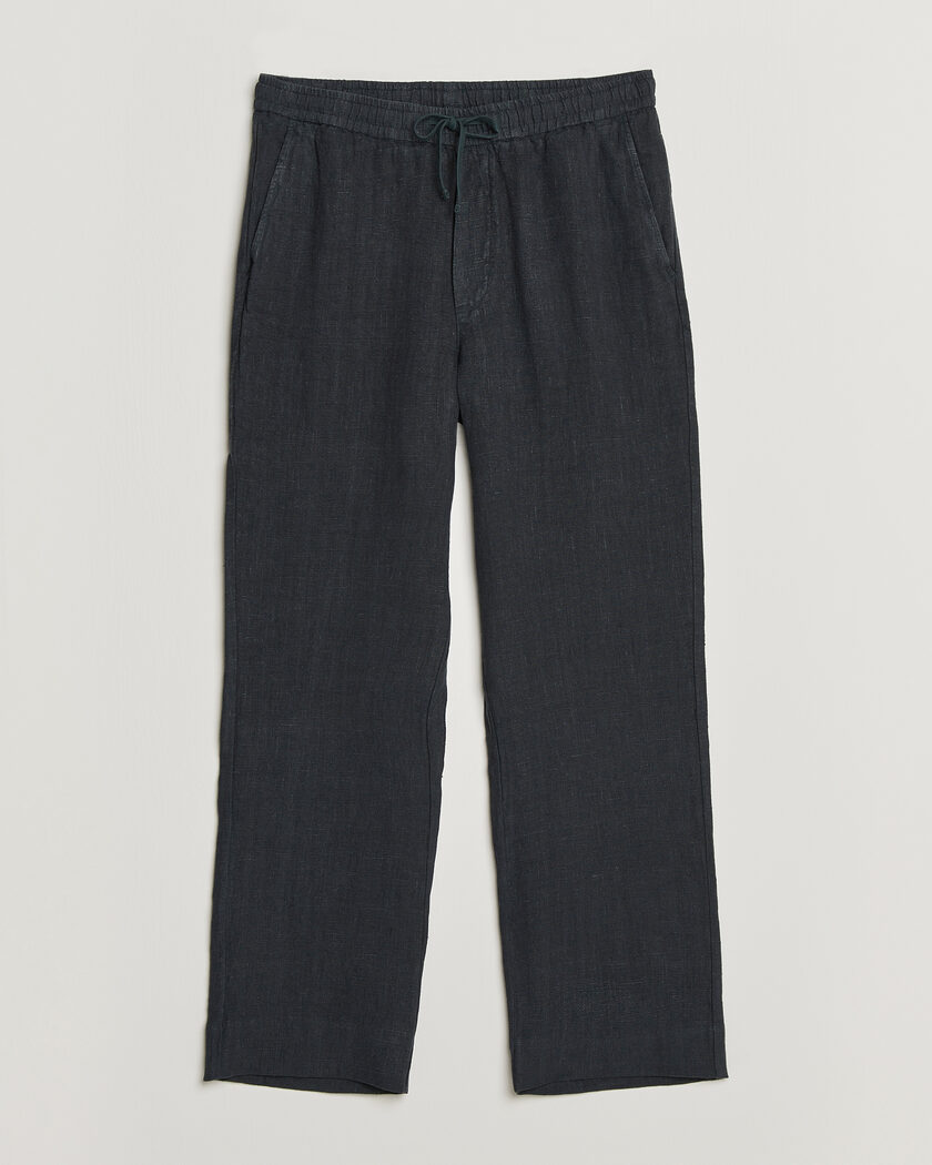 A Day's March Tamiat Linen Drawstring Trousers Black – Black