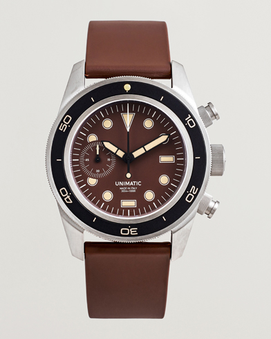UNIMATIC U3 Heritage Chronograph Diver Dark Brown – Brown