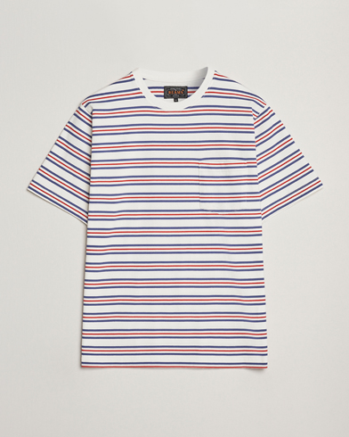 Men | Heritage Corner | BEAMS PLUS | Short Sleeve T-Shirt Blue/Red Stripe