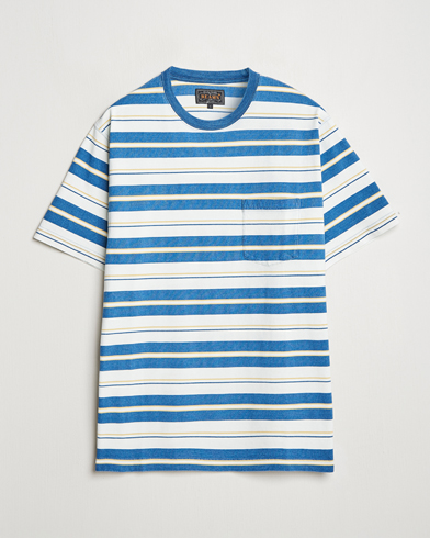 Men | Heritage Corner | BEAMS PLUS | Short Sleeve T-Shirt Blue Indigo Stripe