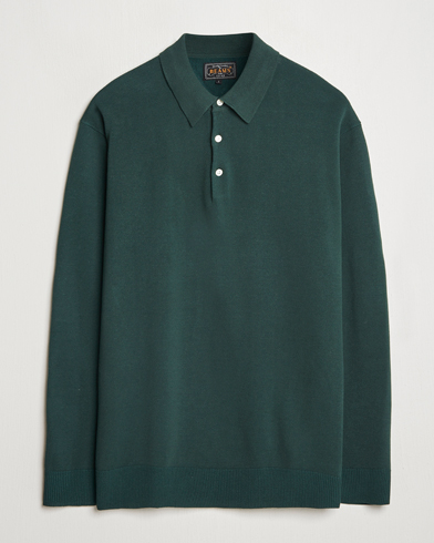 BEAMS PLUS Long Sleeve 12G Knit Polo Forest Green – Green