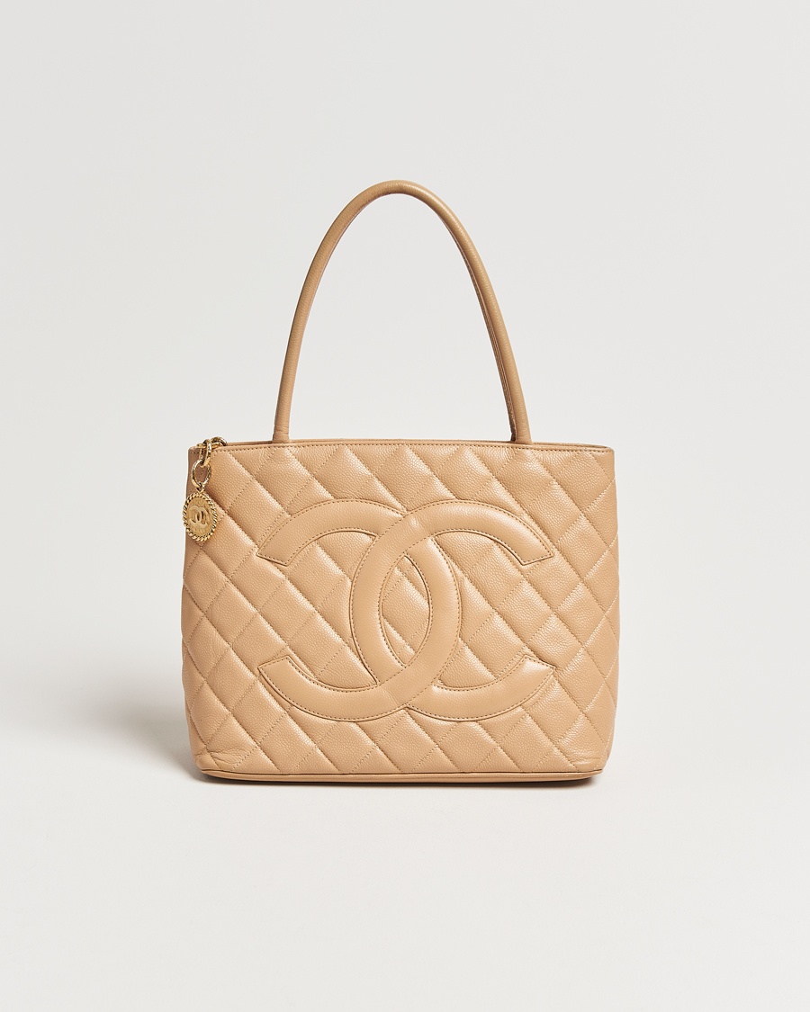 Men | | Chanel Pre-Owned | Medallion Tote Bag Caviar Beige