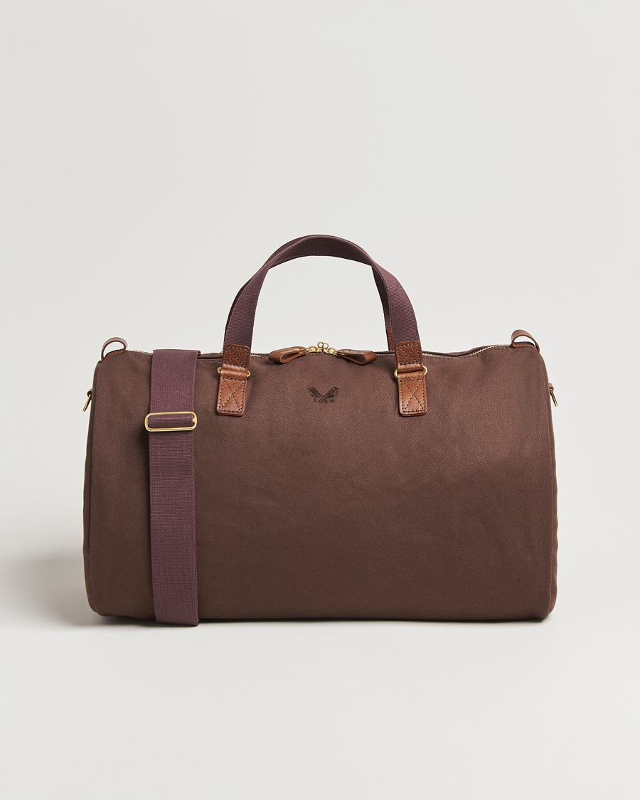 Men | Weekend Bags | Bennett Winch | Canvas Suit Carrier Holdall Chocolate