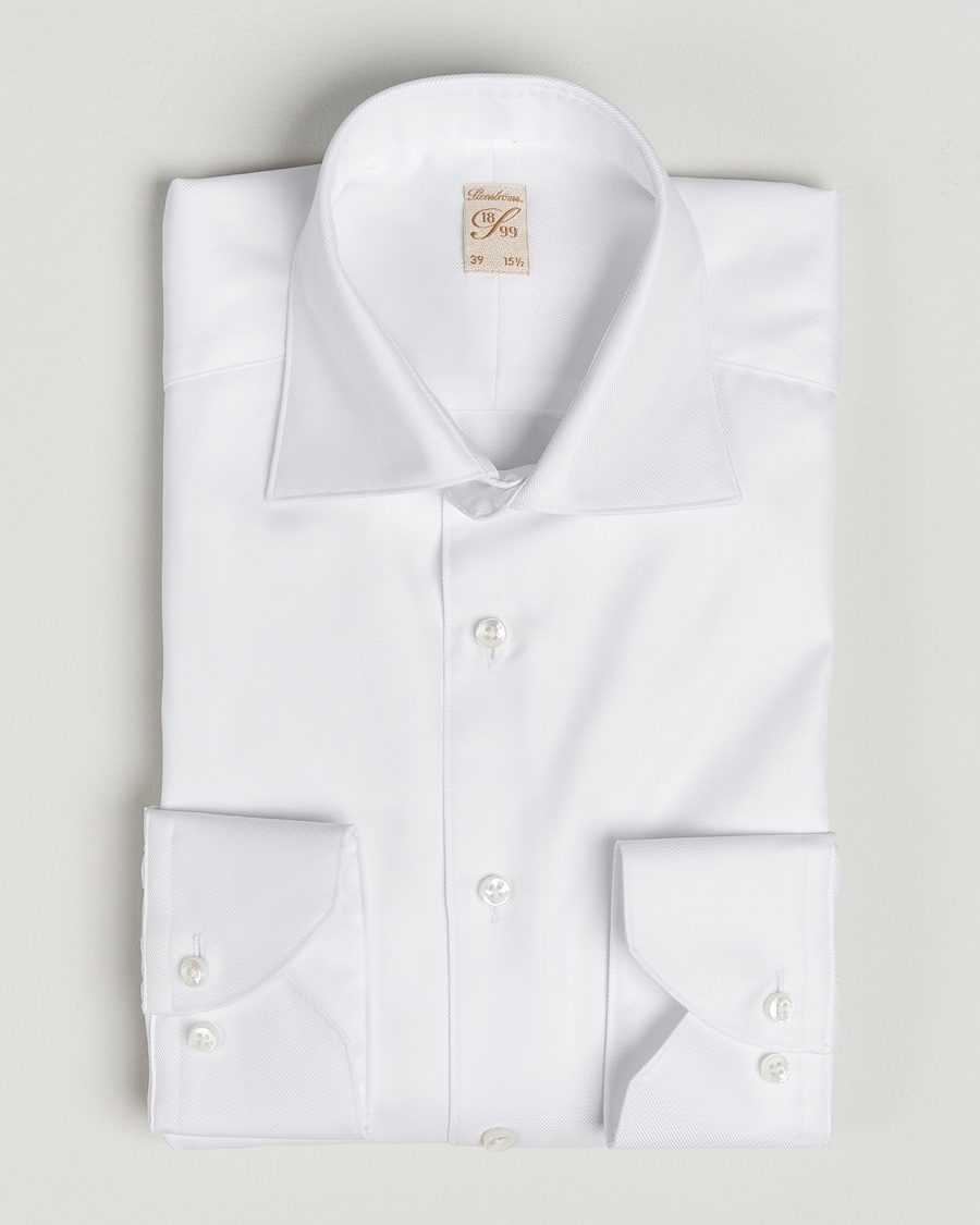 Stenströms 1899 Cotton Twill Shirt White – White