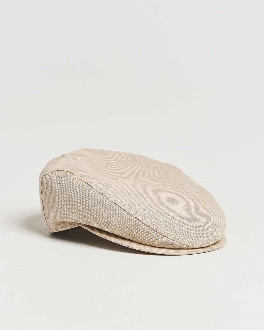 Men | Hats & Caps | Wigéns | Ivy Slim Hopsack Linen Cap Sand