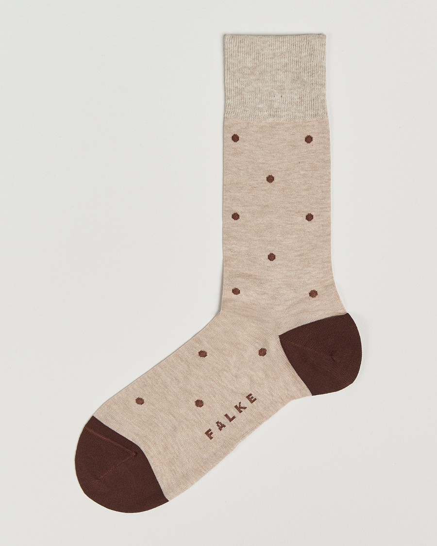 Men | Everyday Socks | Falke | Cotton Dot Sock Taupe Melange