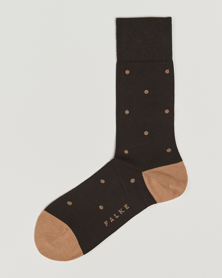Men | Everyday Socks | Falke | Cotton Dot Sock Brown