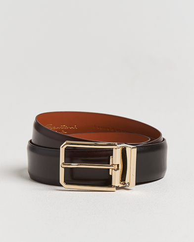 Santoni Classic Leather Belt Dark Brown Calf – Brown