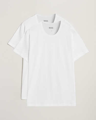 Men | T-Shirts | BOSS BLACK | 2-Pack Relaxed Fit Crew Neck T-Shirt White