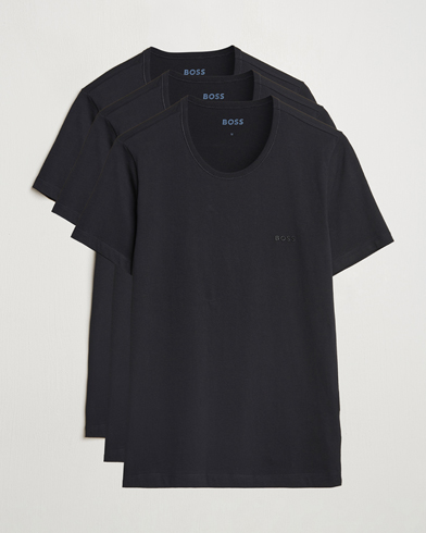 Men | T-Shirts | BOSS BLACK | 3-Pack Crew Neck T-Shirt Black