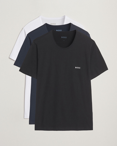 BOSS BLACK 3-Pack Crew Neck T-Shirt White/Navy/Black – Black