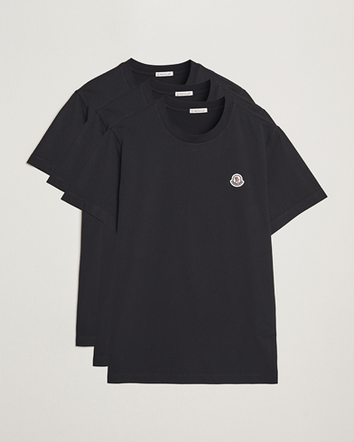 Moncler 3-Pack Logo T-Shirt Black – Black