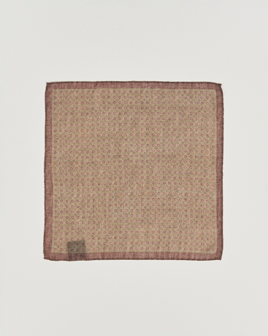  Wool Printed Medallion Pocket Square Green