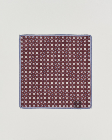  Wool Printed Flower Pocket Square Wine