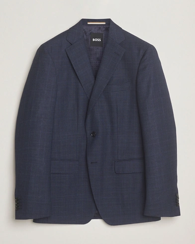  Hutson Wool Checked Blazer Open Blue