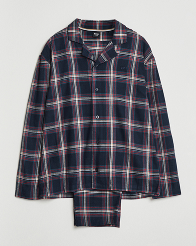 Men | BOSS BLACK | BOSS BLACK Flannel Long Sleeve Pyjama Set Open Blue
