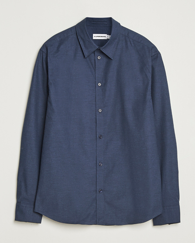 J.Lindeberg Slim Fit Light Flannel Shirt Navy – Blue