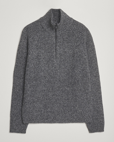 J.Lindeberg Victor Wool Half Zip Dark Grey Melange – Grey