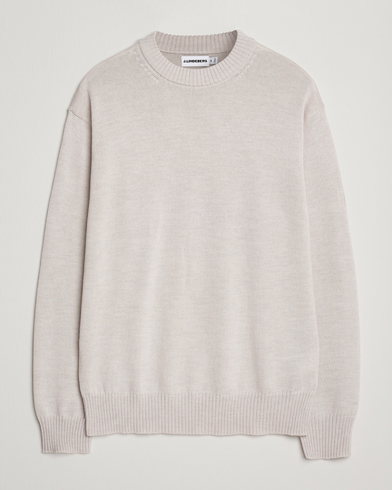 J.Lindeberg Kino Merino Crew Neck Moonbeam Melange – Beige