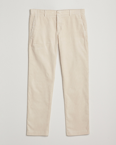 NN07 Theo Regular Fit Corduroy Chinos Ivory – White