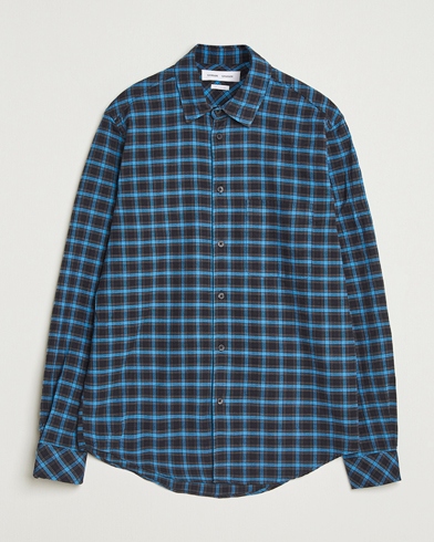 Samsøe Samsøe Liam Brushed Cotton Checked Shirt Turkish Coffee – Blue
