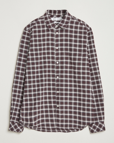 Samsøe Samsøe Liam Brushed Cotton Checked Shirt Raisin – Brown