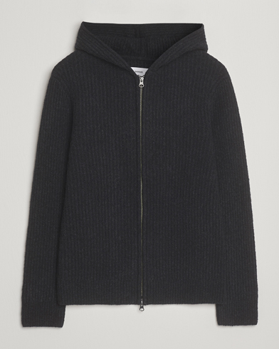 Samsøe Samsøe Koji Knitted Full Zip Hoodie Black Melange – Black