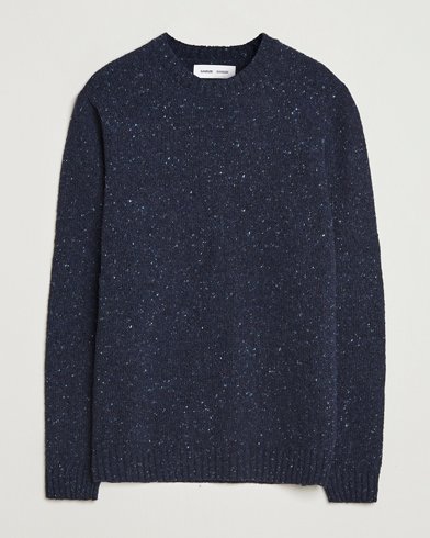 Samsøe Samsøe Nataniel Donegal Knitted Crew Neck Salute Navy – Blue
