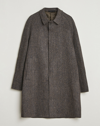 Walker Slater Watson Harris Tweed Herringbone Coat Dark Brown – Brown
