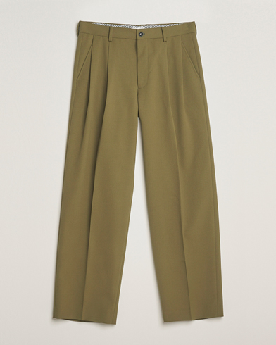 NN07 Justin Double Pleated Suit Trousers Firene Green – Green