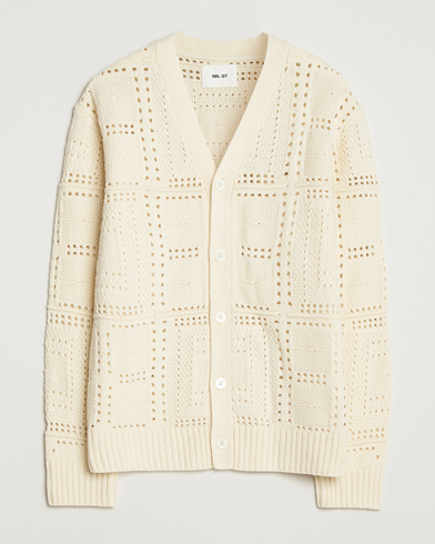 NN07 Tobias Knitted Cardigan Ivory – White