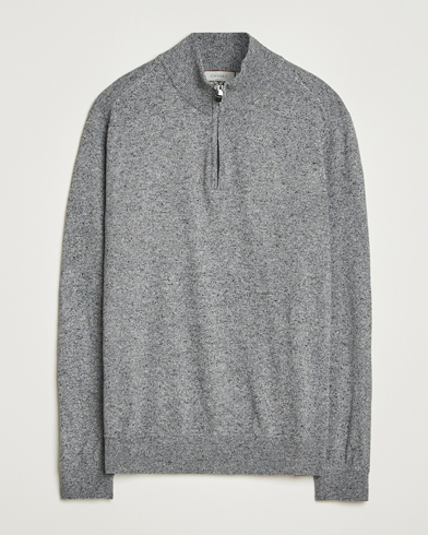 Canali Donegal Half Zip Sweater Grey Melange – Grey