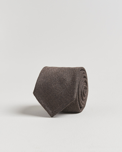 Finamore Napoli Wool Twill Tie Brown – Brown